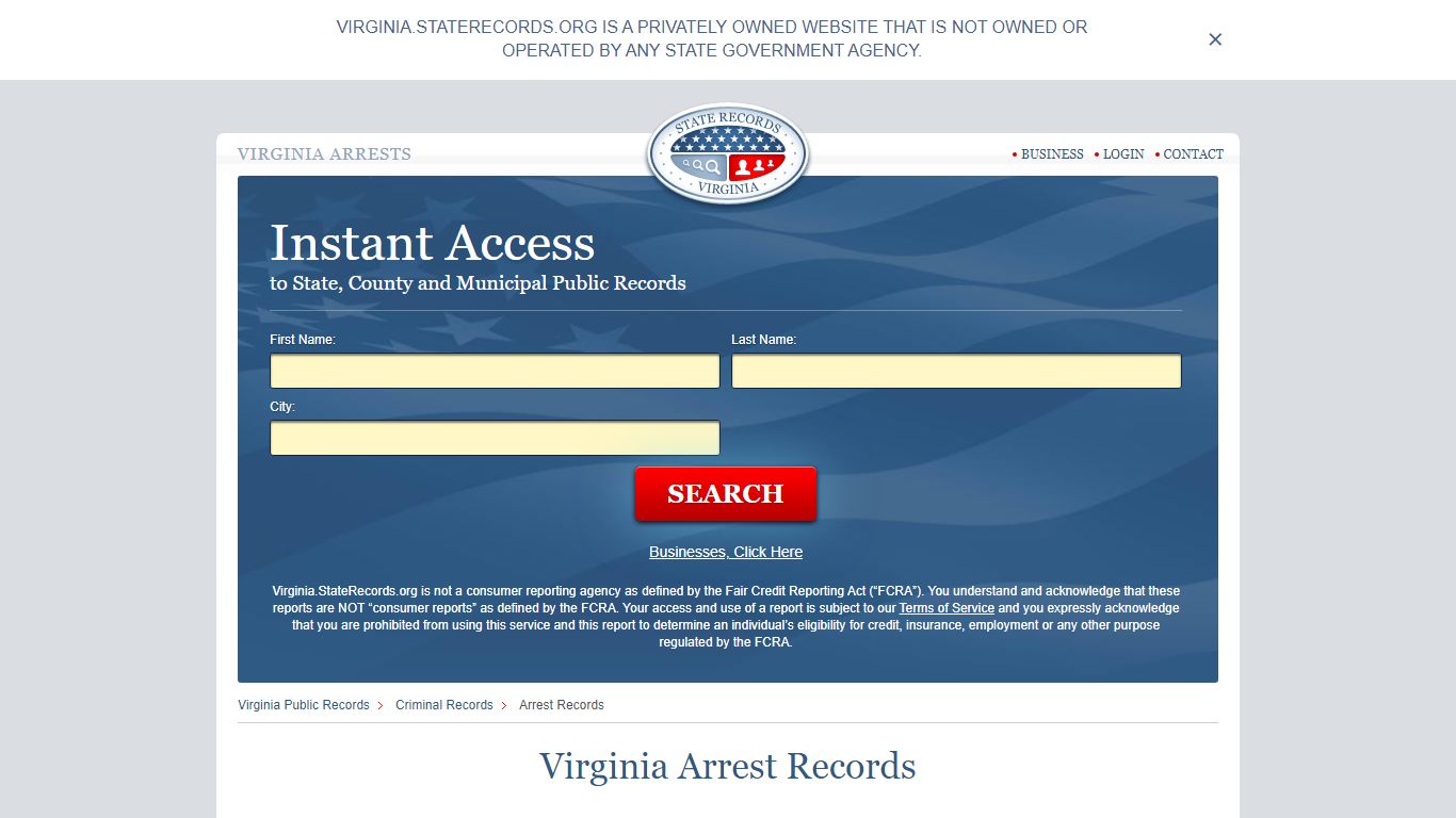 Virginia Arrest Records | StateRecords.org