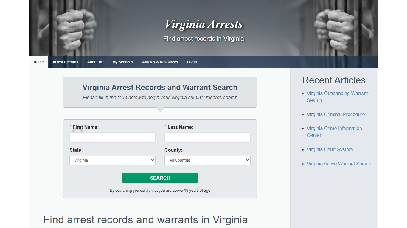 Virginia Arrests | Find arrest records and warrants in VA.